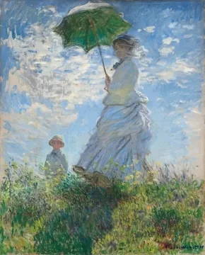 The walk woman with a parasol